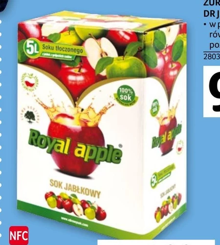 Royal apple Sok jabłkowy 100 % tłoczony 5 l