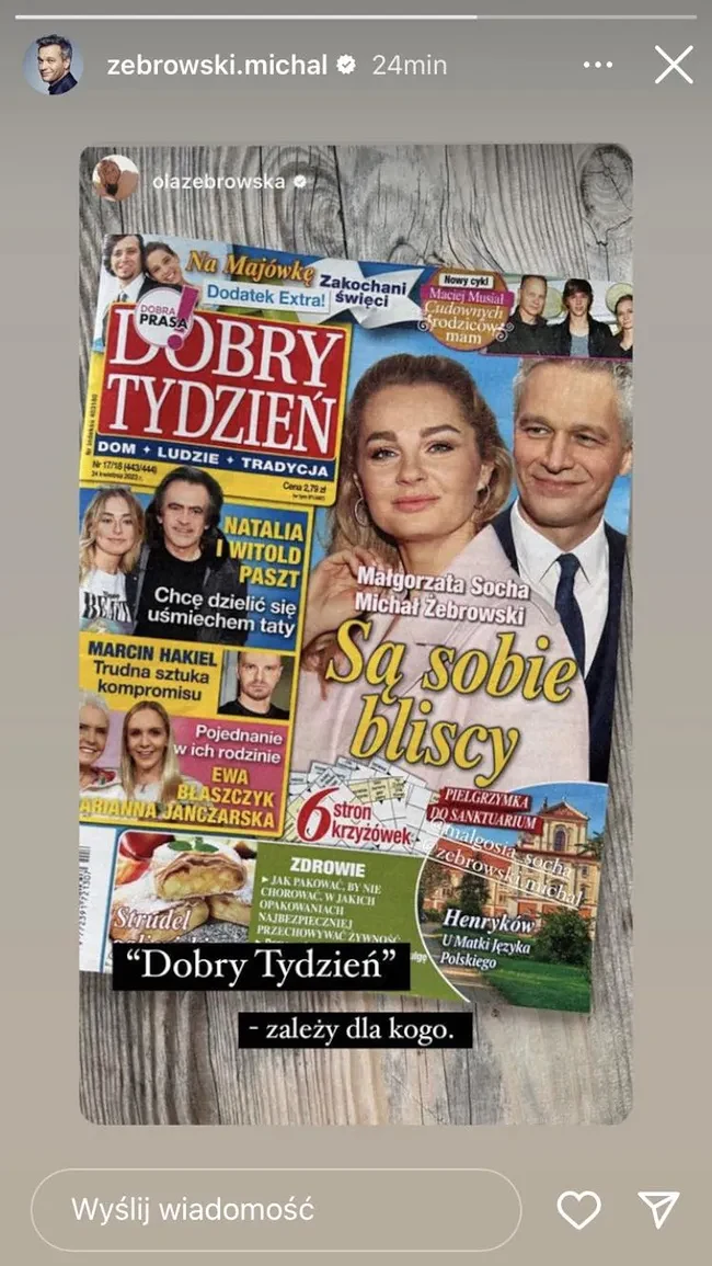 Michał Żebrowski i Aleksandra Żebrowska relacjonują doniesienia tabloidu