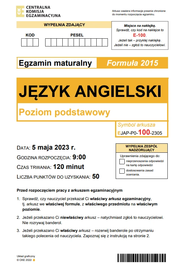 CKE publikuje arkusz z angielskiego