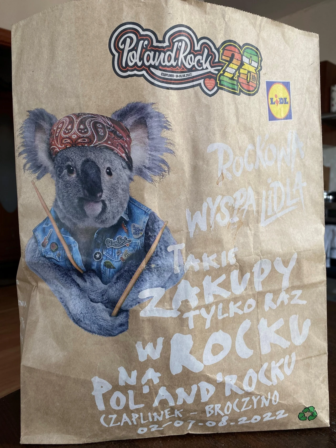 Torba zakupowa z Rockowej Wyspy Lidla na Pol'and'Rock 2022 Torba zakupowa z Rockowej Wyspy Lidla na Pol'and'Rock 2022