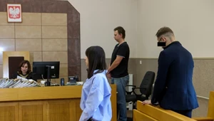 Oskarżony Michał K. w sądzie w Łodzi