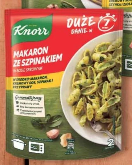 Knorr Makaron ze szpinakiem w sosie serowym 160 g