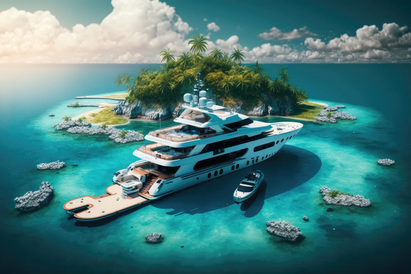 Przystań dla jachtów na jednej z prywatnych wysp na Pacyfiku