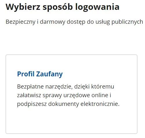 Logowanie na IKP przy pomocy Profilu Zaufanego.