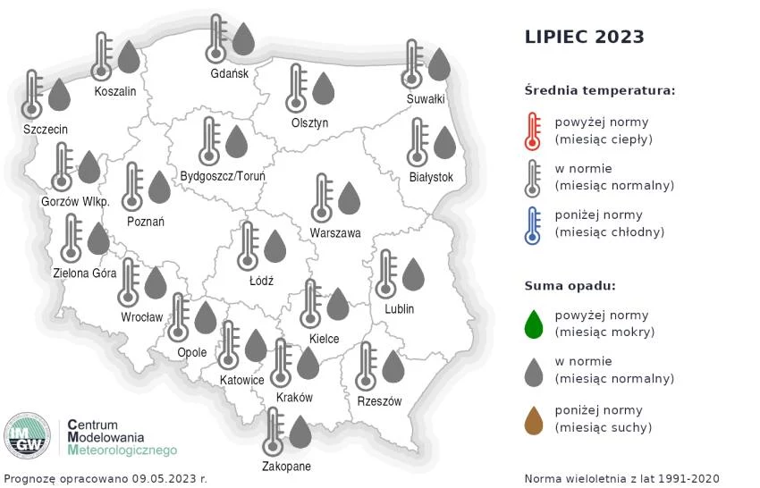 Prognoza pogody na lipiec 2023 Prognoza pogody na lipiec 2023