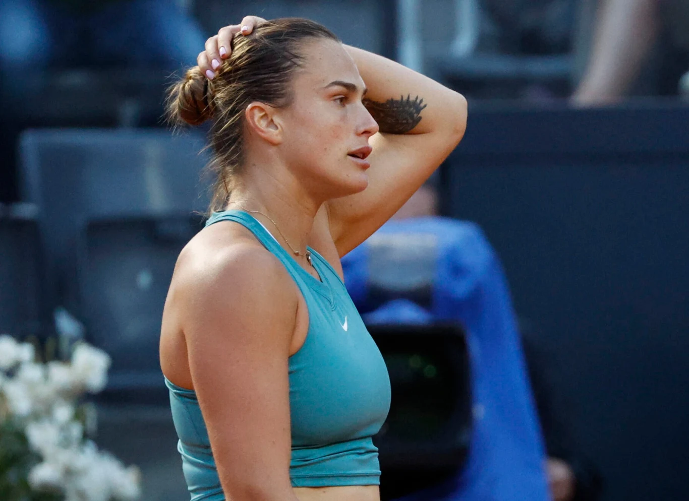 Aryna Sabalenka podczas meczu z Sofią Kenin na turnieju WTA w Rzymie Aryna Sabalenka podczas meczu z Sofią Kenin na turnieju WTA w Rzymie