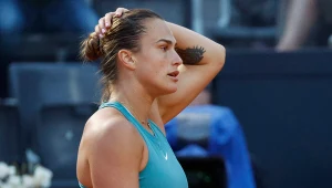 Aryna Sabalenka podczas meczu z Sofią Kenin na turnieju WTA w Rzymie