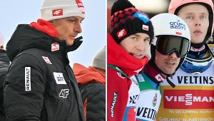 Skoki narciarskie. Trener polskich skoczków Thomas Thurnbichler oraz Kamil Stoch, Piotr Żyła i Dawid Kubacki przed Turniejem Czterech Skoczni