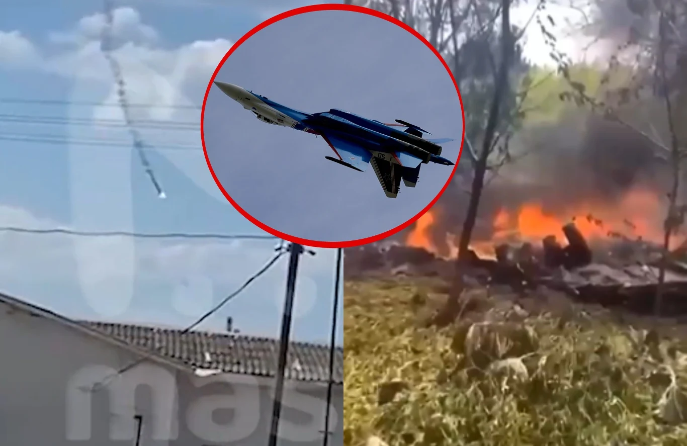 Ukraińcy zestrzelili rosyjski myśliwiec Su-35 Ukraińcy zestrzelili rosyjski myśliwiec Su-35