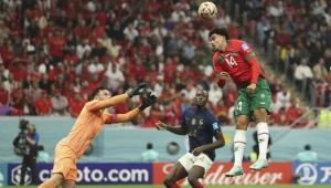Zakaria Aboukhlal w meczu Maroka z Francją na mundialu w Katarze