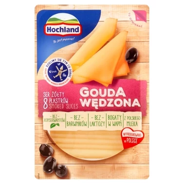 Hochland Ser żółty gouda wędzona w plastrach 135 g - 1