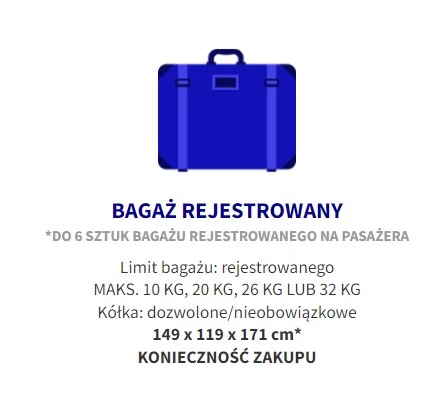 Bagaż rejestrowany Wizzair.