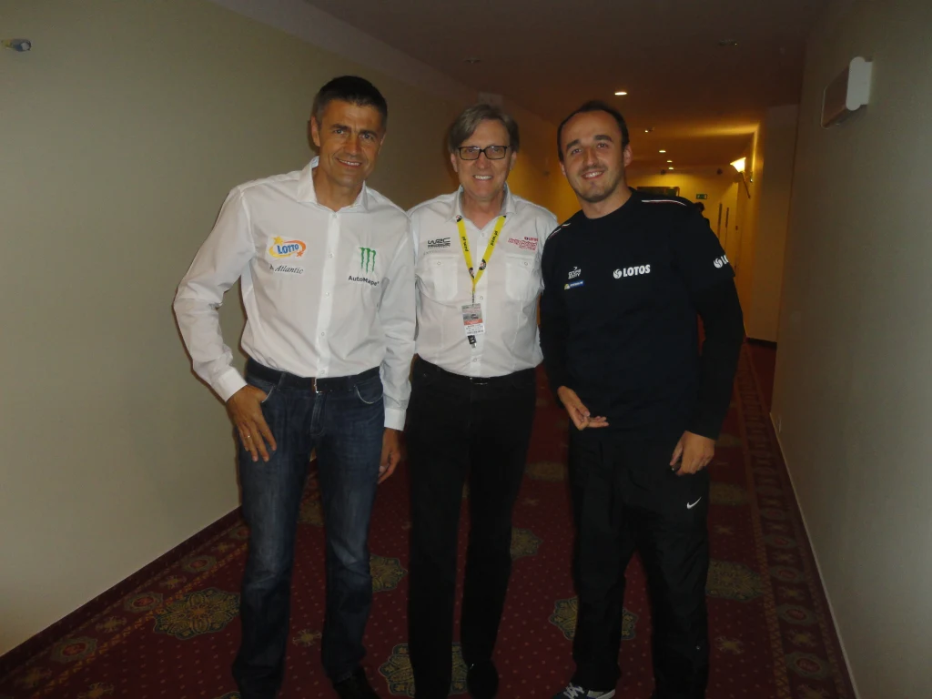 Robert Kubica, Krzysztof Hołowczyc i Andrzej Borowczyk przed 71. Rajdem Polski w 2014 roku