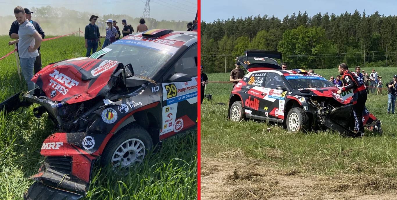 Wypadek na trasie Rajdu Polski Wypadek na trasie Rajdu Polski