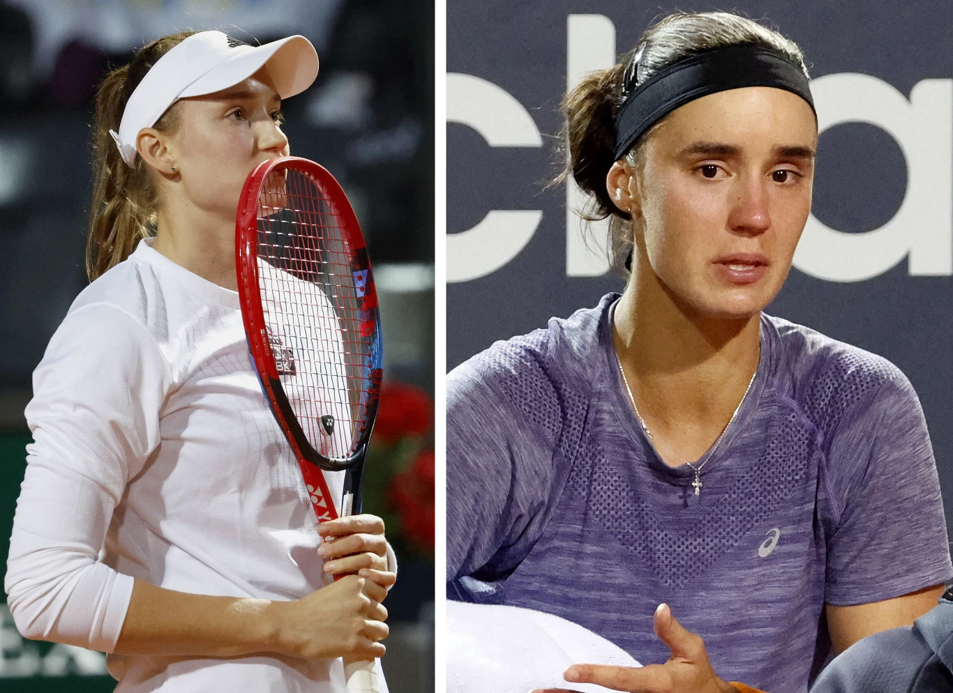 Jelena Rybakina (z lewej) oraz Anhelina Kalinina Jelena Rybakina (z lewej) oraz Anhelina Kalinina