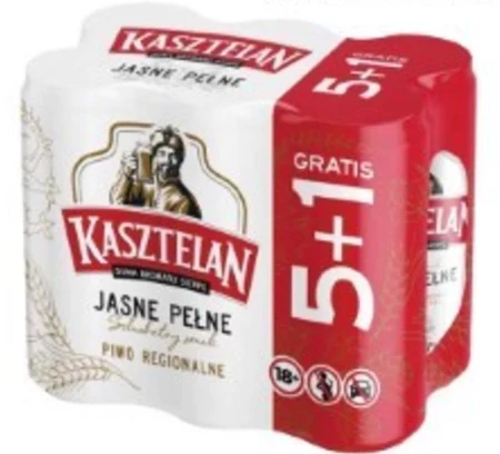 Kasztelan Piwo jasne pełne 6 x 500 ml