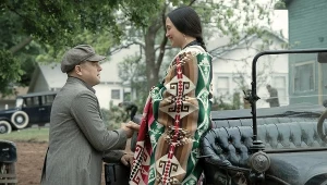 Leonardo DiCaprio i Lily Gladstone w scenie z filmu "Killers of the Flower Moon"