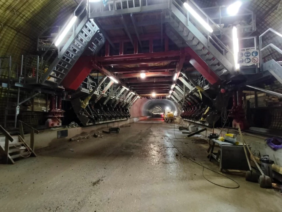 S3 - tunel TS-26 - betonowanie sklepienia tunelu