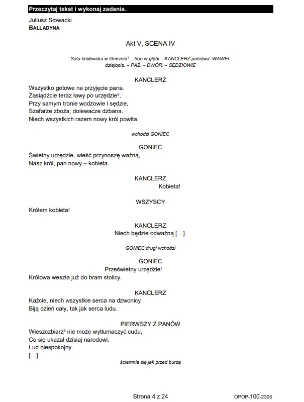 Egzamin ósmoklasisty 2023 z polskiego: arkusz CKE i odpowiedzi Egzamin ósmoklasisty 2023 z polskiego: arkusz CKE i odpowiedzi