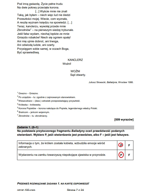 Egzamin ósmoklasisty 2023 z polskiego: arkusz CKE i odpowiedzi Egzamin ósmoklasisty 2023 z polskiego: arkusz CKE i odpowiedzi