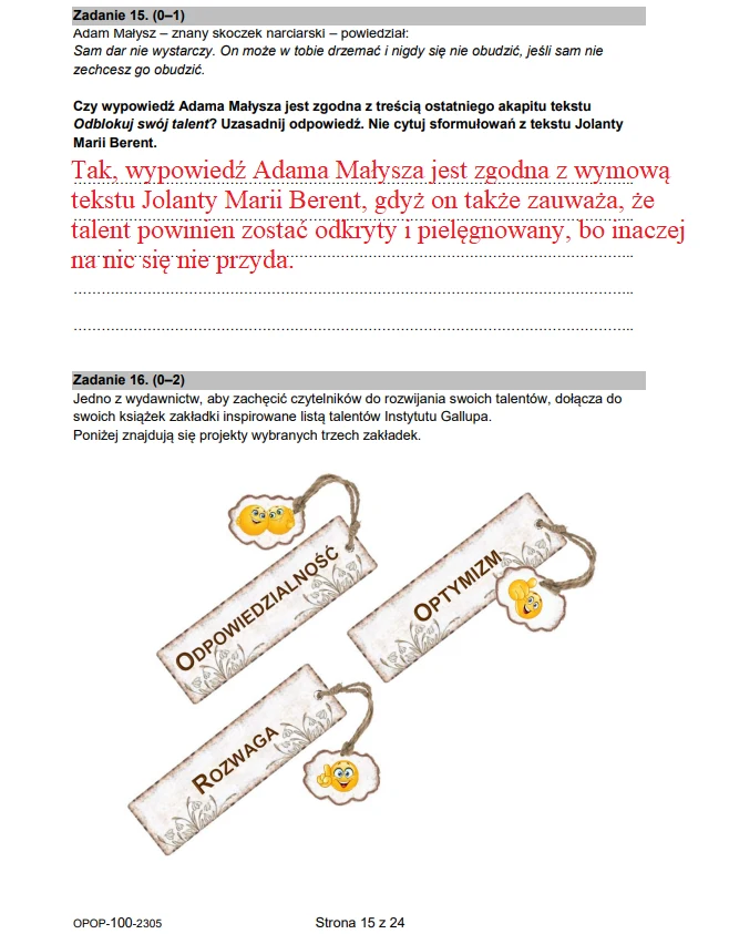 Egzamin ósmoklasisty 2023 z polskiego: arkusz CKE i odpowiedzi Egzamin ósmoklasisty 2023 z polskiego: arkusz CKE i odpowiedzi