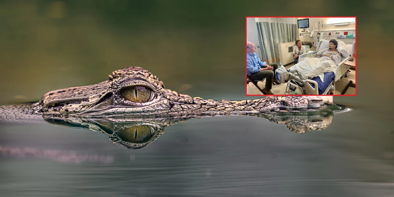 Aligator odgryzł mężczyźnie rękę. Aligator odgryzł mężczyźnie rękę.