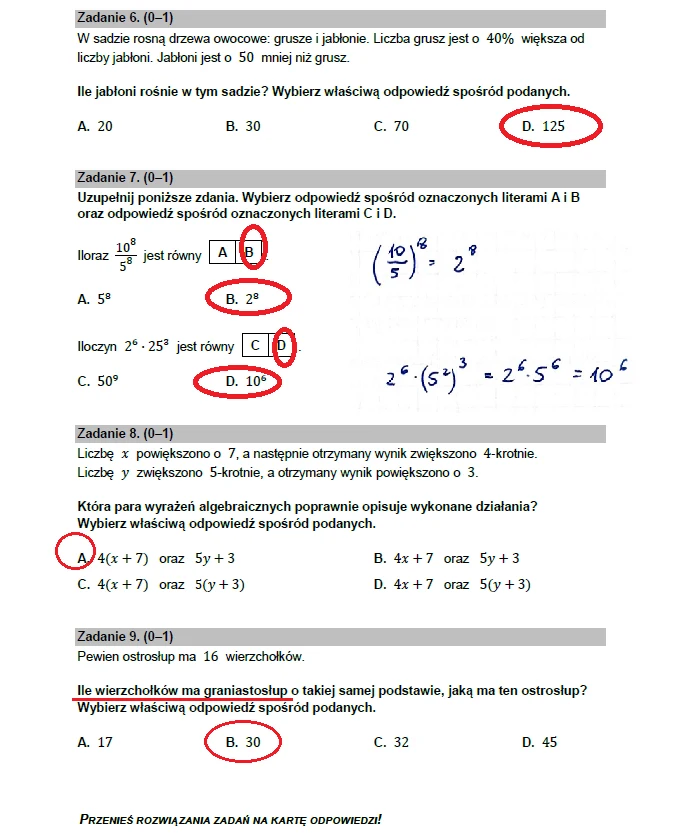 Egzamin ósmoklasisty 2023: Matematyka, arkusz CKE i odpowiedzi Egzamin ósmoklasisty 2023: Matematyka, arkusz CKE i odpowiedzi