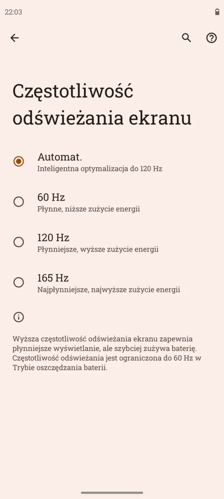 Częstotliwość odświeżania ekranu