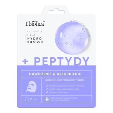 L'biotica PGA Hydro Fusion Hydrożelowa maska do twarzy z Peptydami 1szt - 1