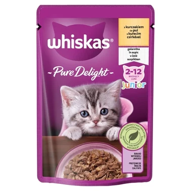 Whiskas Pure Delight Junior Mokra karma dla kociąt z kurczakiem galaretka 85 g - 0