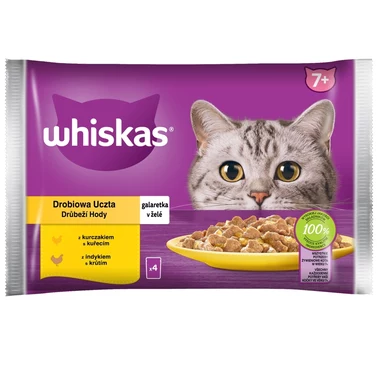 Whiskas Mokra karma dla kotów drobiowa uczta galaretka 340 g (4 x 85 g) - 0