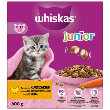 Whiskas Junior Sucha karma dla kociąt z pysznym kurczakiem 800 g - 0