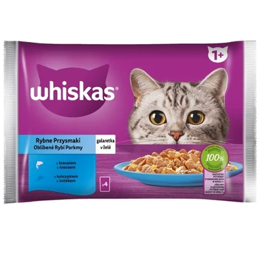 Whiskas Mokra karma dla kotów rybne przysmaki galaretka 340 g (4 x 85 g) - 0