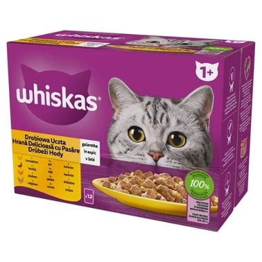 Whiskas Mokra karma dla kotów drobiowa uczta galaretka 1,02 (12 x 85 g) - 0