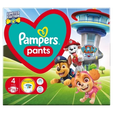 Pampers Baby-Dry Nappy Pants Pieluchomajtki edycja Psi Patrol rozmiar 4, 72 pieluszek, 9kg-15kg - 2