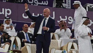 Szef FIFA Gianni Infantino podczas meczu między Al-Hilal z Arabii Saudyjskiej i Zamalek z Egiptu