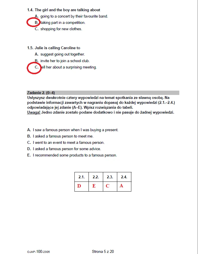 Egzamin ósmoklasisty 2023: Angielski, arkusz CKE i odpowiedzi Egzamin ósmoklasisty 2023: Angielski, arkusz CKE i odpowiedzi