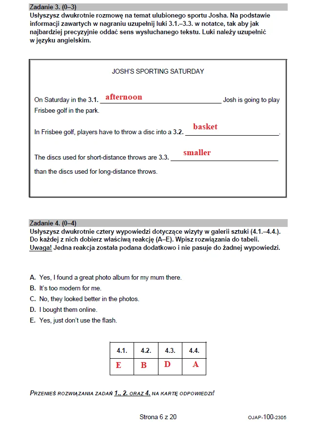 Egzamin ósmoklasisty 2023: Angielski, arkusz CKE i odpowiedzi Egzamin ósmoklasisty 2023: Angielski, arkusz CKE i odpowiedzi