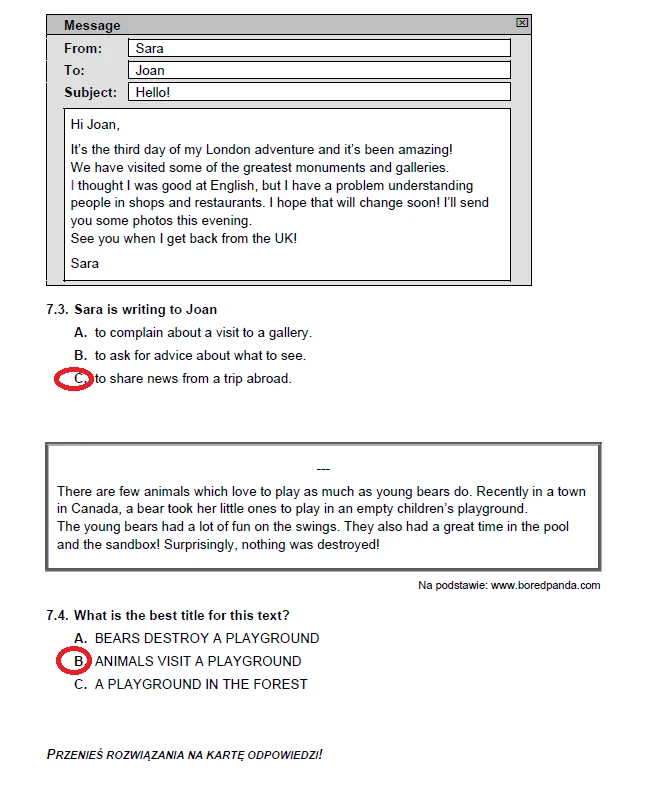 Egzamin ósmoklasisty 2023: Angielski, arkusz CKE i odpowiedzi Egzamin ósmoklasisty 2023: Angielski, arkusz CKE i odpowiedzi