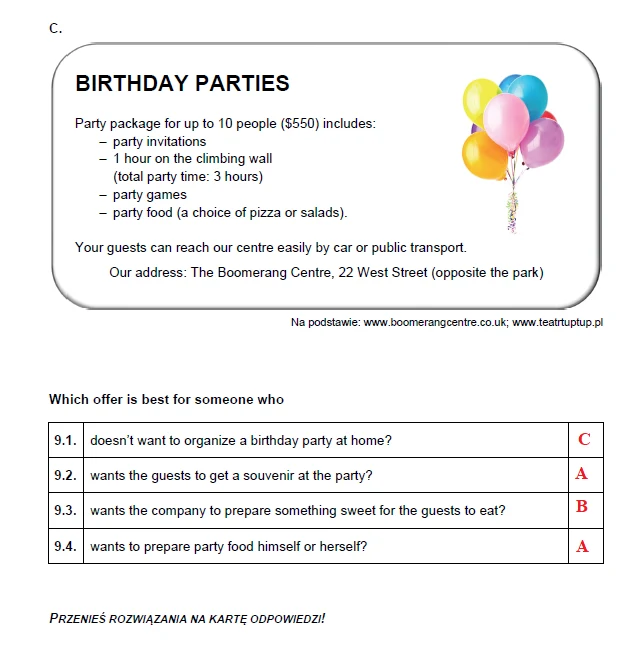 Egzamin ósmoklasisty 2023 z angielskiego - odpowiedzi Egzamin ósmoklasisty 2023 z angielskiego - odpowiedzi