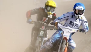 Bartłomiej Kowalski i Mateusz Cierniak walczący na torze Wandy Kraków