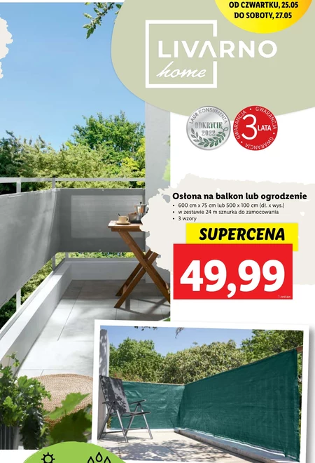 Osłona na balkon Livarno