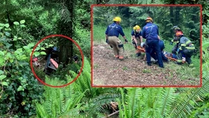 Samochód wpadł do głębokiego wąwozu. Kierowca spędził pięć dni na jego dnie