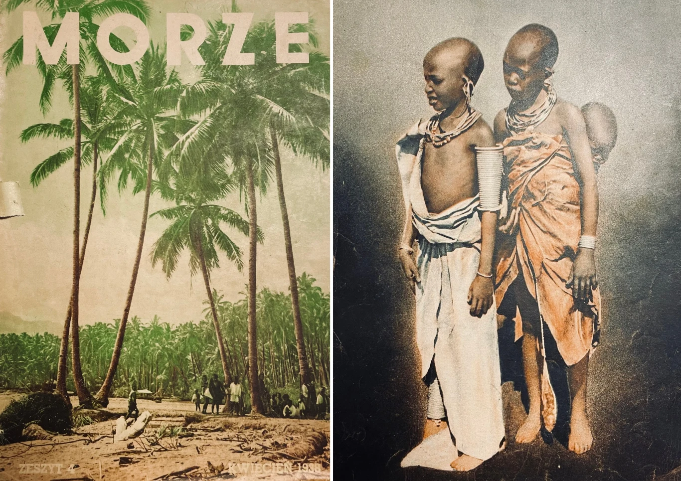 Okładki miesięcznika "Morze" z 1938 i 1936 roku Okładki miesięcznika "Morze" z 1938 i 1936 roku