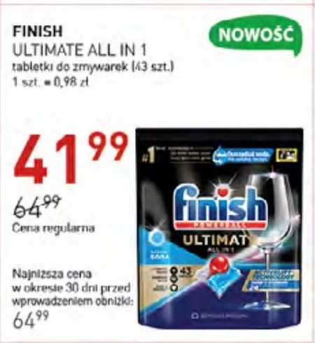 Finish Ultimate Baking Soda Kapsułki do mycia naczyń w zmywarce 554,7 g (43 sztuk)