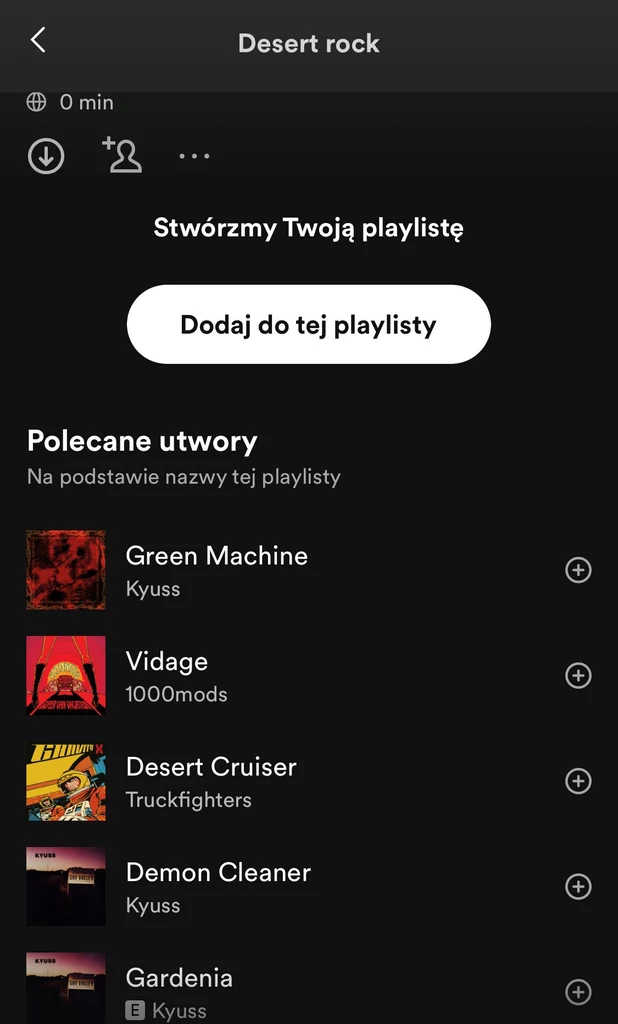 Tworzenie playlisty na Spotify.