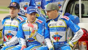 Na zdjęciu od lewej: Robert Lambert, Emil Sajfutdinow, Paweł Przedpełski.