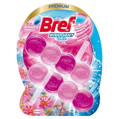 Bref WC Brilliant Gel All in 1 Zawieszka myjąco-zapachowa do muszli WC wiosenny deszcz 2 x 42 g - 1