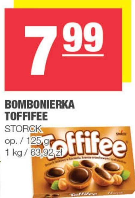 Toffifee Orzech laskowy w karmelu kremie orzechowym i czekoladzie 125 g (15 sztuk)