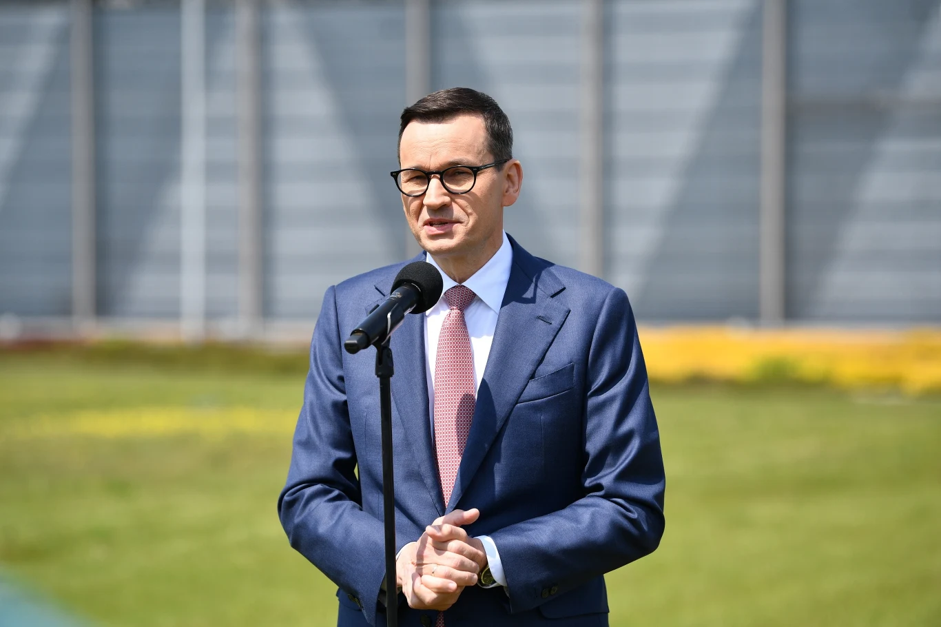 Premier Mateusz Morawiecki podczas poniedziałkowej konferencji Premier Mateusz Morawiecki podczas poniedziałkowej konferencji
